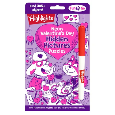 Neon Valentine's Day Hidden Pictures Puzzles: Bright Neon Hidden Pictures Book Filled with Valentines Day Puzzles, Heart-Shaped Surprised and Hundreds