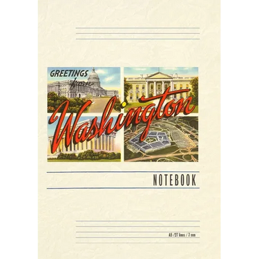 Vintage Lined Notebook Greetings from Washington, DC