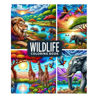 Wildlife coloring book: Amazing Wild Animals Grayscale.colouring For Adult