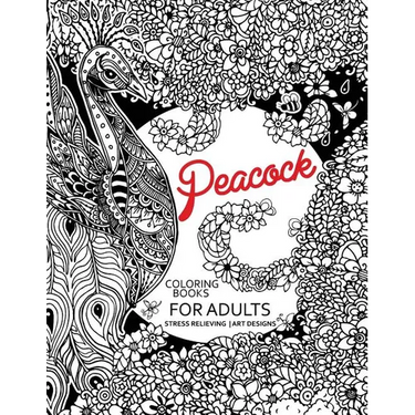 Peacock Coloring Books for Adults: Flower Edition Adult coloring book