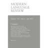 Modern Language Review (110: 3) July 2015
