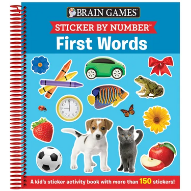 Brain Games - Sticker by Number: First Words (for Kids Ages 3-6): A Kid's Sticker Activity Book with More Than 150 Stickers!