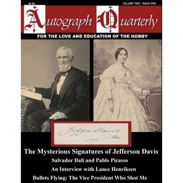 Autograph Quarterly Magazine Volume Two Issue One