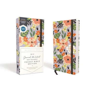 Niv, Journal the Word New Testament (Perfect for Note-Taking), Pocket Bible Edition, Hardcover, Floral, Red Letter, Comfort Print