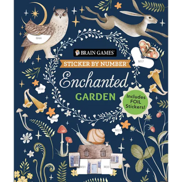 Brain Games - Sticker by Number: Enchanted Garden (24 Images to Sticker): Includes 2 Foil Sticker Sheets to Complete Each Image!