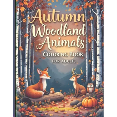 Autumn woodland animals coloring book for adults - a Thanksgiving Coloring Adventure Stress Relief Coloring Book
