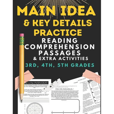 Main Idea and key details practice: READING COMPREHENSION PASSAGES & EXTRA ACTIVITIES 3rd, 4th & 5th grade