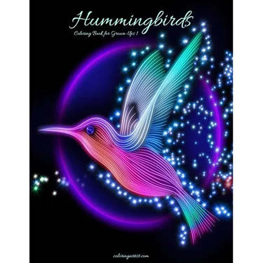 Hummingbirds Coloring Book for Grown-Ups 1