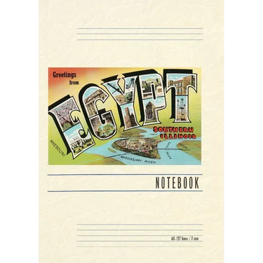 Vintage Lined Notebook Greetings from Egypt, Illinois