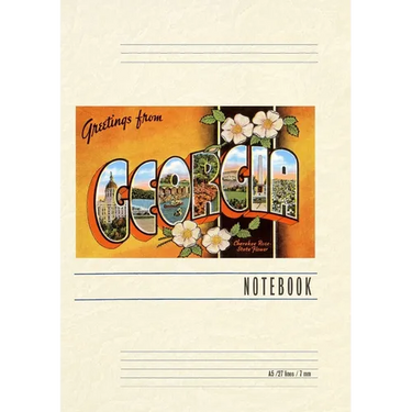 Vintage Lined Notebook Greetings from Georgia
