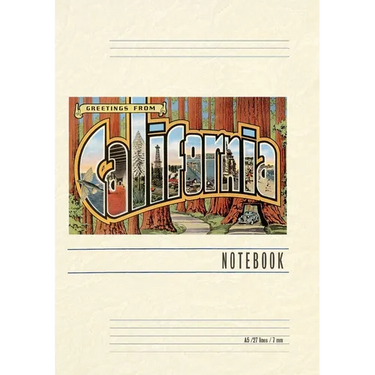 Vintage Lined Notebook Greetings from California