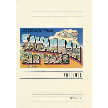 Vintage Lined Notebook Greetings from Savannah Air Base