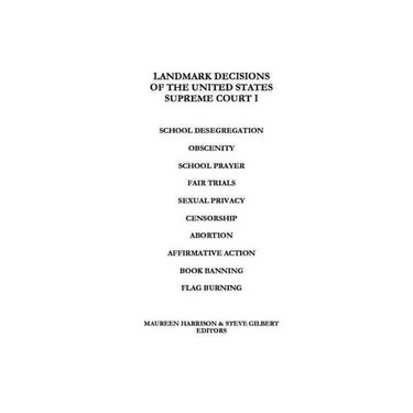 Landmark Decisions of the United States Supreme Court I