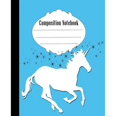 Composition Notebook: Fun Unicorn Composition Notebook Wide Ruled 7.5 x 9.25 in, 100 pages book for kids, teens, school, students and gifts