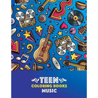 Teen Coloring Books: Music: Detailed Designs Of Guitars, Violins, Drums And More, Stress Relief Patterns, Coloring Book For Older Girls, Boys & Teenag