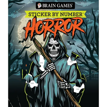 Brain Games - Sticker by Number: Horror (28 Images to Sticker)