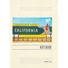 Vintage Lined Notebook Greetings from California, Surfer on Billboard