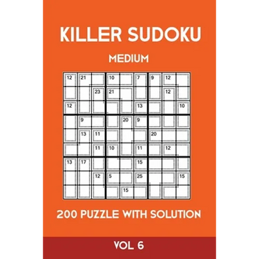 Killer Sudoku Medium 200 Puzzle WIth Solution Vol 6: Advanced Puzzle Sumdoku Book,9x9, 2 puzzles per page