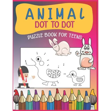 Animal Dot To Dot Puzzle Book For Teens