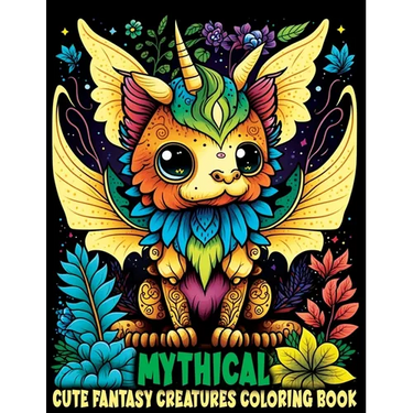 Cute Fantasy Mythical Creatures: Coloring Book Featuring Adorable Animals with Magical Creatures and Imaginary Worlds