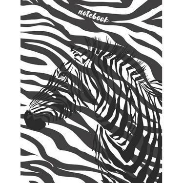 Notebook: Collage Ruled Composition Notebook, Zebra With Black And White Strips Background