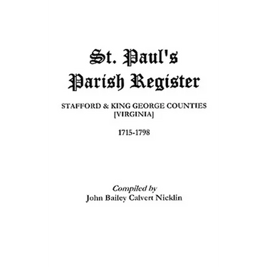 St. Paul's Parish Register