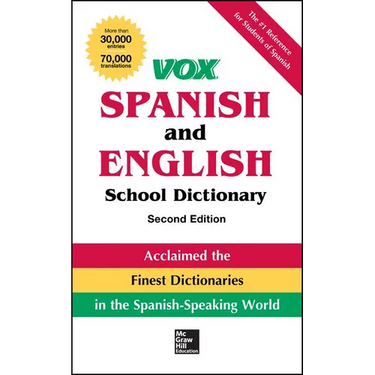 Vox Spanish and English School Dictionary, Paperback, 2nd Edition