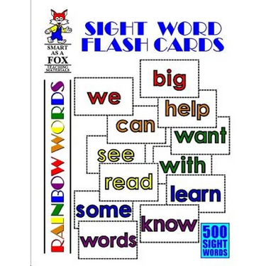 Sight Word Flash Cards: 500 Rainbow Words