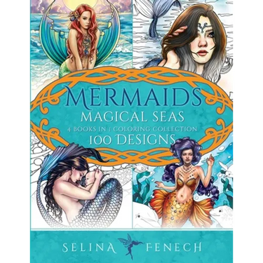 Mermaids Magical Seas Coloring Collection: 100 Designs