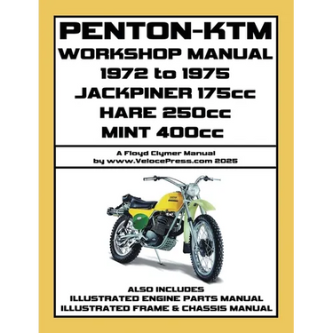 PENTON - KTM 1972-1975 JACKPINER 175cc - HARE 250cc - MINT 400cc WORKSHOP MANUAL AND PARTS MANUALS