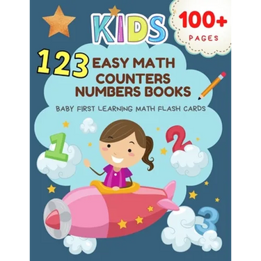 123 Easy Math Counters Numbers Books Baby First Learning Math Flash Cards: Practice tracing dot to dot with large numbers, counting blocks and writing