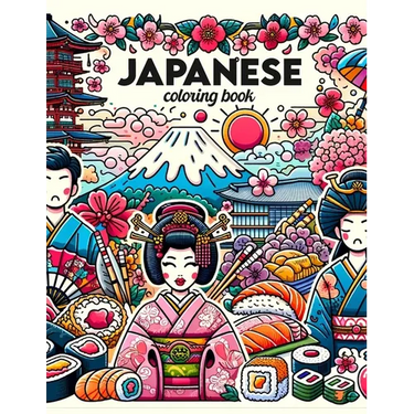 Japanese Coloring Book: Immerse yourself in the cultural riches of Kyoto, where each page invites you to explore the timeless beauty and tradi