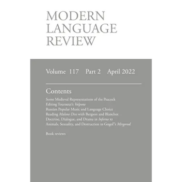 Modern Language Review (117: 2) April 2022