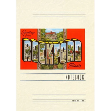 Vintage Lined Notebook Greetings from Rockford, Illinois