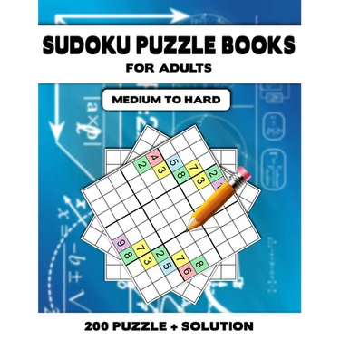 Sudoku Puzzle Book for Adults Medium to Hard: Brain Games 200 Sudoku Puzzles Activity Books For Adults, 9 x 9's That Range In Difficulty From Medium t