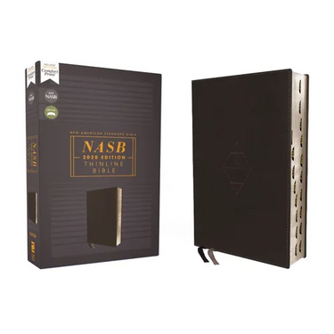 Nasb, Thinline Bible, Leathersoft, Black, Red Letter Edition, 2020 Text, Thumb Indexed, Comfort Print