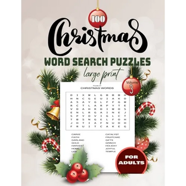 100 christmas word search Puzzles large print Volume 3 for adults: Holiday Puzzle Book with Answers Large Print 129 pages
