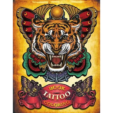Tattoo Coloring Book: Hand-drawn set of old school Tattoos Coloring Book (Relaxing, Inspiration)