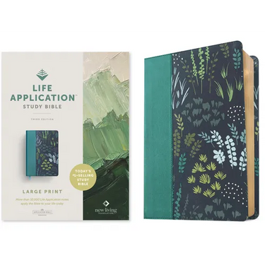 NLT Life Application Study Bible, Third Edition, Large Print (Leatherlike, Meadow Teal, Red Letter)