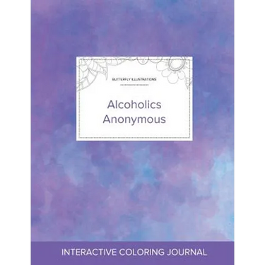 Adult Coloring Journal: Alcoholics Anonymous (Butterfly Illustrations, Purple Mist)