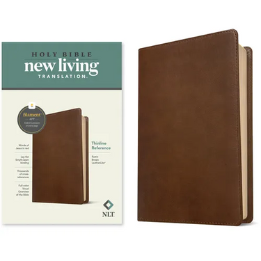 NLT Thinline Reference Bible, Filament Enabled Edition (Red Letter, Leatherlike, Rustic Brown)