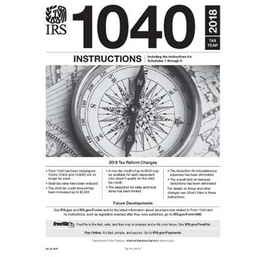 IRS Form 1040 Instructions - Tax year 2018 (Form 1040 included)