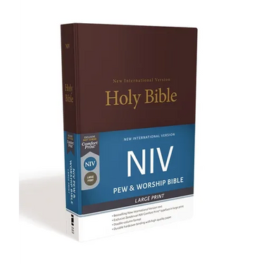 NIV, Pew and Worship Bible, Large Print, Hardcover, Burgundy