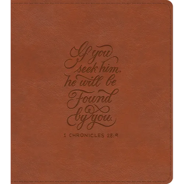 ESV Journaling Study Bible (Trutone, English Saddle, 1 Chronicles 28:9 Design)