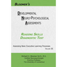 Bloomer's Developmental Neuropsychological Assessments(DNA) Volume III: Reading Skills Diagnostic Test