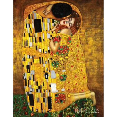 Gustav Klimt Planner 2025: The Kiss Daily Organizer (12 Months) Romantic Gold Art Nouveau Painting Austrian Art Monthly Scheduler