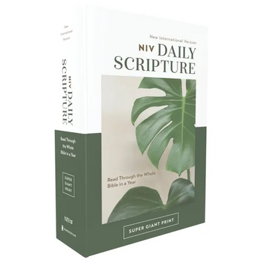 Niv, Daily Scripture, Super Giant Print, Paperback, White/Green, Comfort Print: 365 Days to Read Through the Whole Bible in a Year