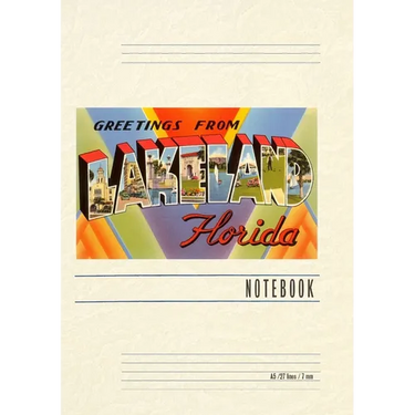Vintage Lined Notebook Greetings from Lakeland, Florida