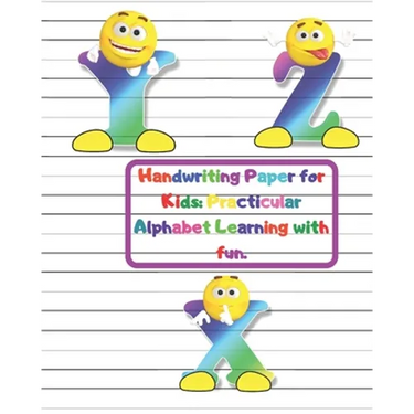 Handwriting Paper for Kids: Practicular Alphabet Learning with fun.: Cursive Writing Book Paper:3-Line and Checkered Writing Sheets for Kids(8x10,