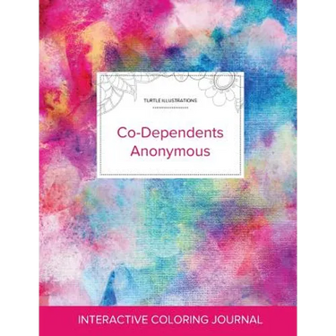 Adult Coloring Journal: Co-Dependents Anonymous (Turtle Illustrations, Rainbow Canvas)